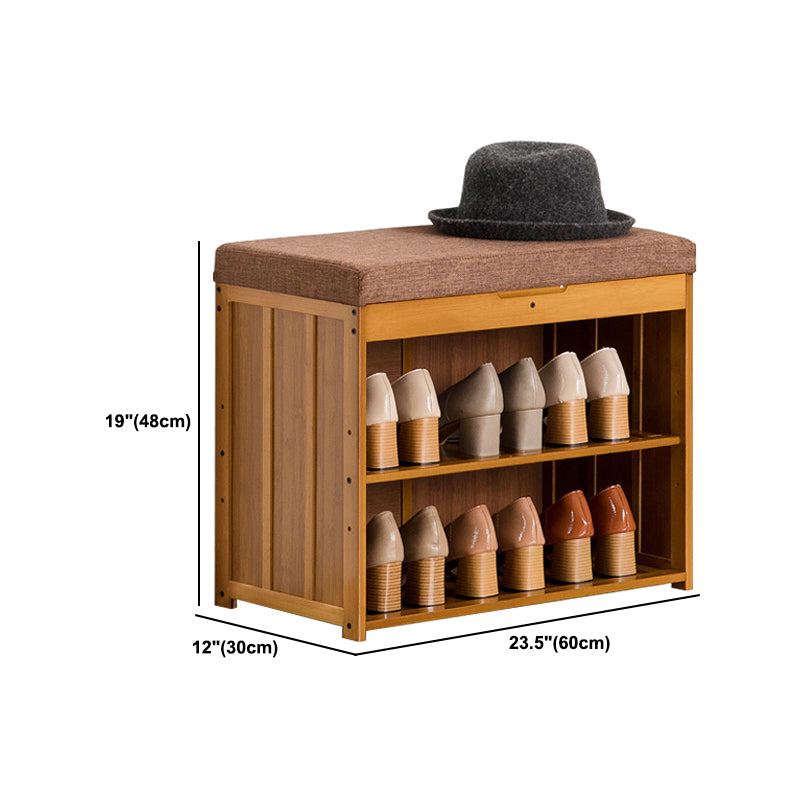 11.8 Inch Wide Traditional Cushioned Bench Bamboo Bench with Flip Top Clearhalo 'Benches' 'Chairs & Seating' 'furn' 'furn_benches' 'Furniture' 'Living Room Furniture' 6121665