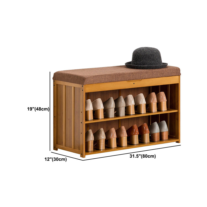 11.8 Inch Wide Traditional Cushioned Bench Bamboo Bench with Flip Top Clearhalo 'Benches' 'Chairs & Seating' 'furn' 'furn_benches' 'Furniture' 'Living Room Furniture' 6121667