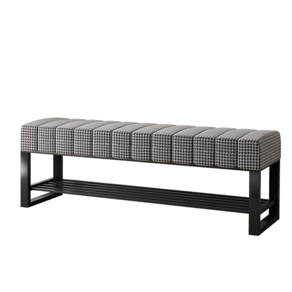 Banc de sièges en velours banc de rectangle moderne avec rangement de chaussures