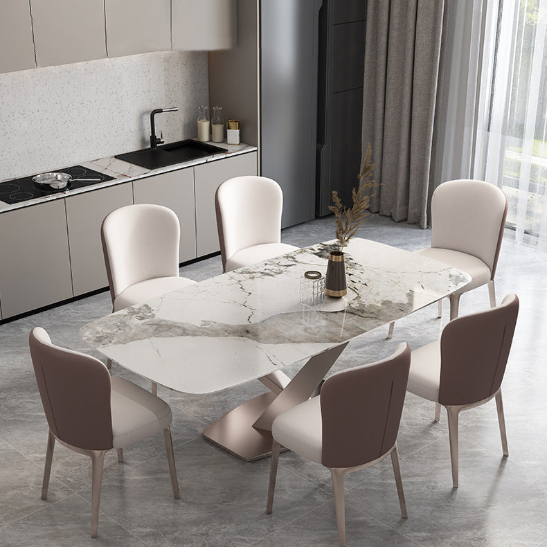 現代の長方形テーブルセット1/4/5/6/7ピースキッチン用ダイニングセット