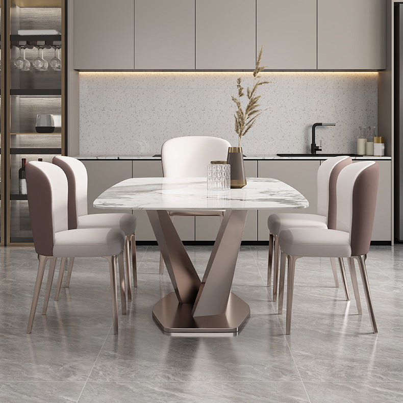 現代の長方形テーブルセット1/4/5/6/7ピースキッチン用ダイニングセット