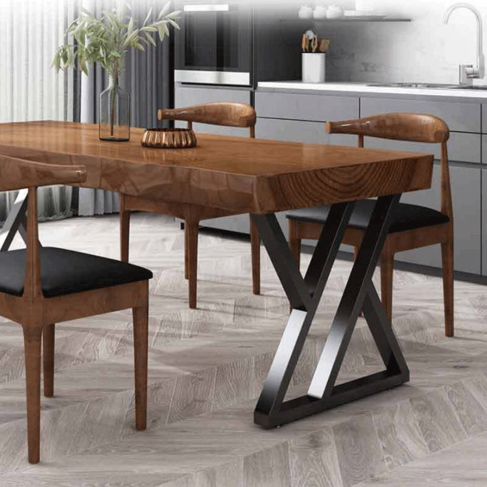 Industrial Massivholz Esstisch Set 1/3/5 Stück Essset für den Heimgebrauch