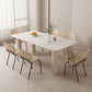 Glam Rectangle Table Set 1/4/5/7 Pieces Dining Set with Wood Legs for Kitchen