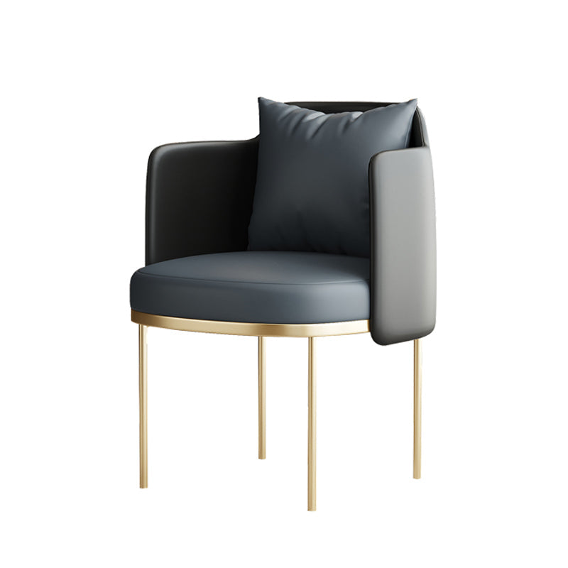 Modern Style Sintered Stone Dining Set Round 1/5 Pieces Dining Set for Home Use 1 Blue Chair Clearhalo 'Dining Room Sets' 'Dining Tables & Seating' 'dining_room_set' 'furn' 'furn_dining_room_set' 'Furniture' 'Kitchen & Dining Furniture' 6121806