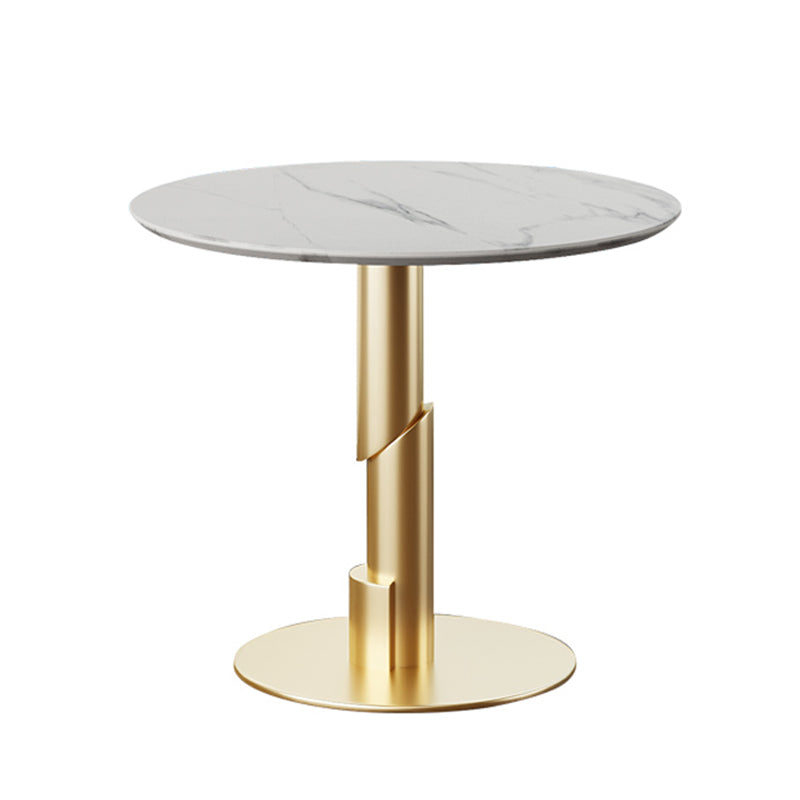 Modern Style Sintered Stone Dining Set Round 1/5 Pieces Dining Set for Home Use White 31"L x 31"W Clearhalo 'Dining Room Sets' 'Dining Tables & Seating' 'dining_room_set' 'furn' 'furn_dining_room_set' 'Furniture' 'Kitchen & Dining Furniture' 6121808