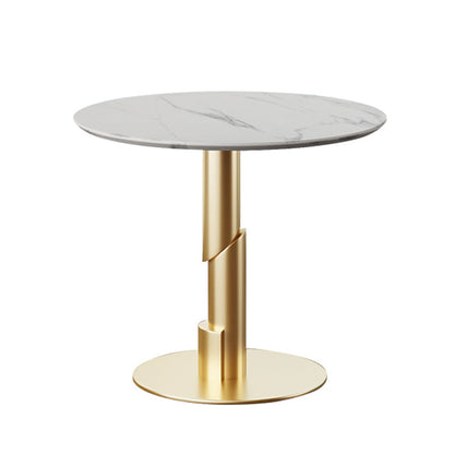 Modern Style Sintered Stone Dining Set Round 1/5 Pieces Dining Set for Home Use White 31"L x 31"W Clearhalo 'Dining Room Sets' 'Dining Tables & Seating' 'dining_room_set' 'furn' 'furn_dining_room_set' 'Furniture' 'Kitchen & Dining Furniture' 6121808