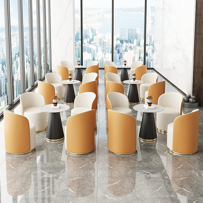 Moderne stijl gesinterde stenen dinerset rond 1/3/5 stukken eetgelegenheid set voor thuisgebruik