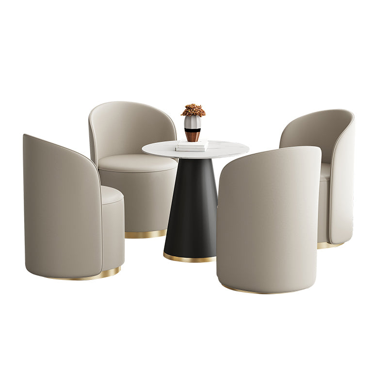 Moderne stijl gesinterde stenen dinerset rond 1/3/5 stukken eetgelegenheid set voor thuisgebruik