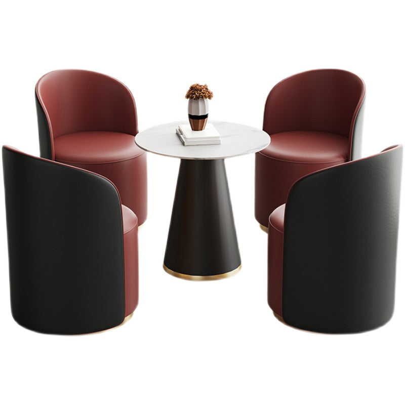 Moderne stijl gesinterde stenen dinerset rond 1/3/5 stukken eetgelegenheid set voor thuisgebruik