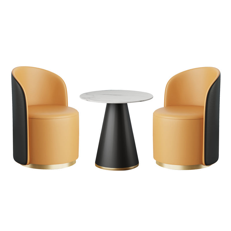 Moderne stijl gesinterde stenen dinerset rond 1/3/5 stukken eetgelegenheid set voor thuisgebruik