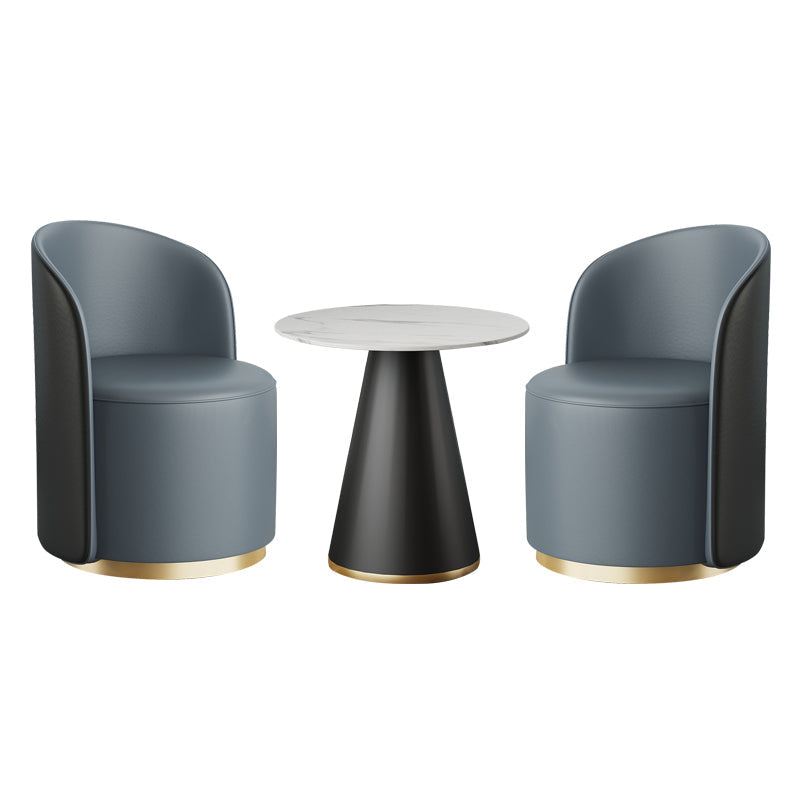 Moderne stijl gesinterde stenen dinerset rond 1/3/5 stukken eetgelegenheid set voor thuisgebruik