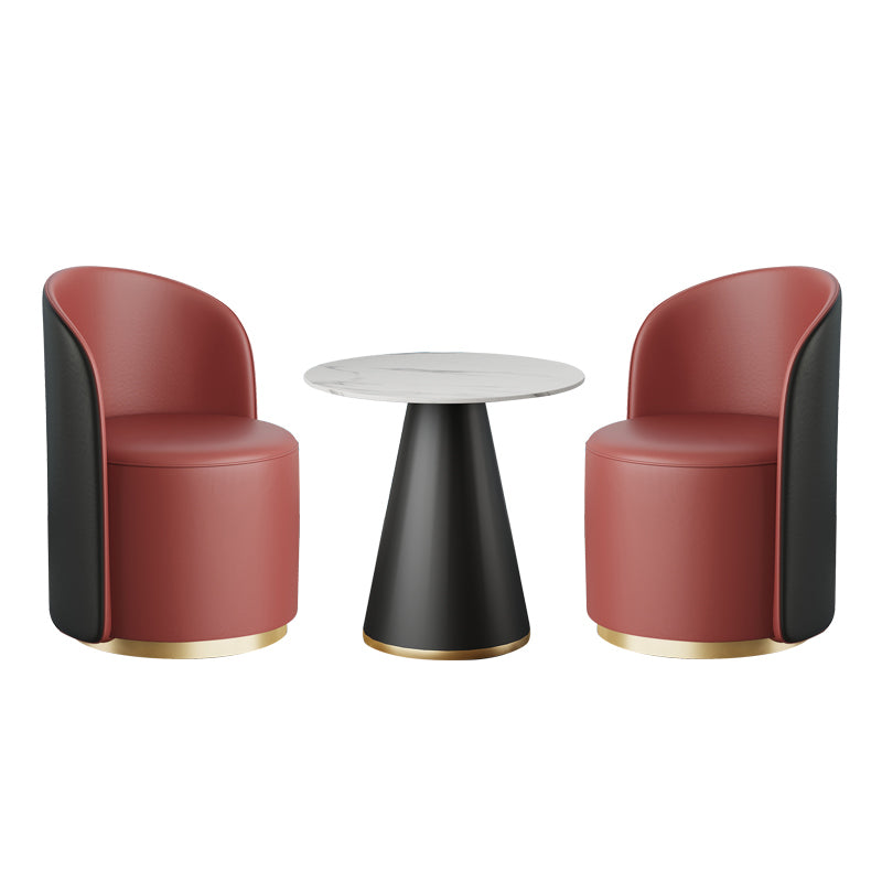 Moderne stijl gesinterde stenen dinerset rond 1/3/5 stukken eetgelegenheid set voor thuisgebruik