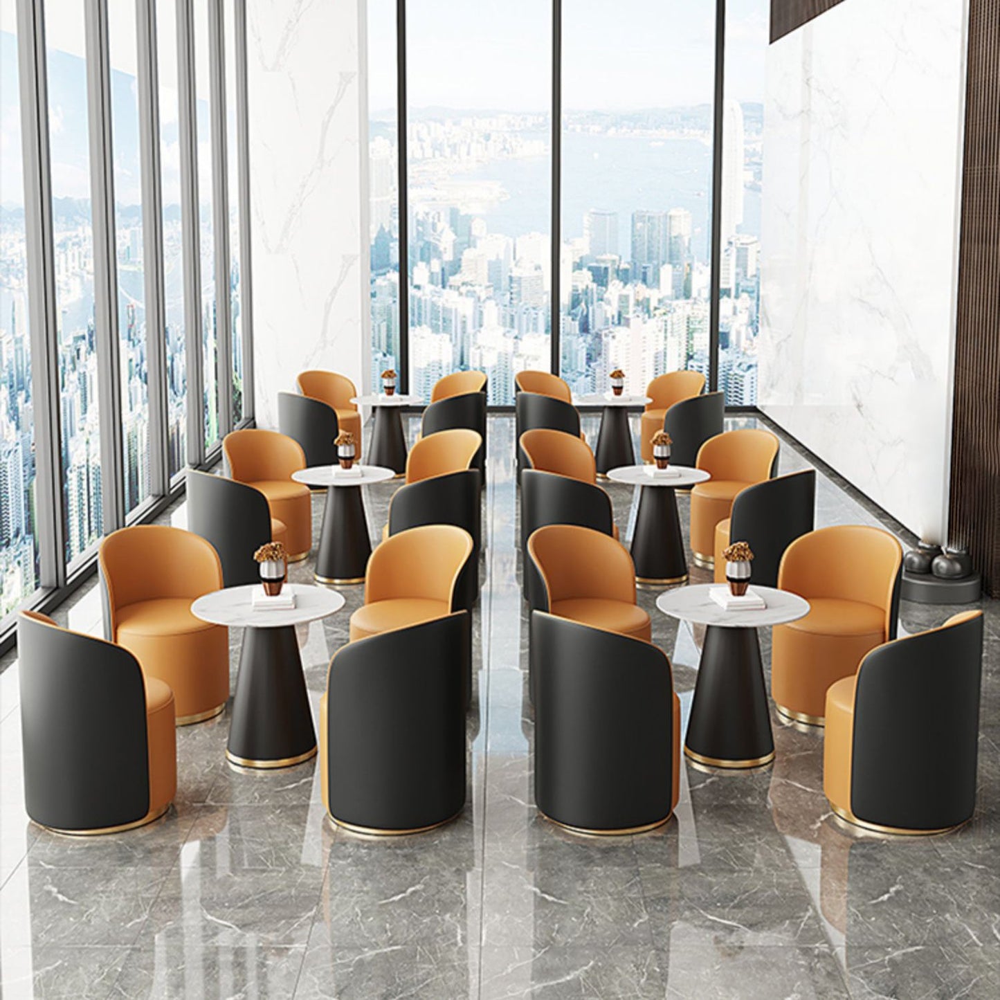 Moderne stijl gesinterde stenen dinerset rond 1/3/5 stukken eetgelegenheid set voor thuisgebruik