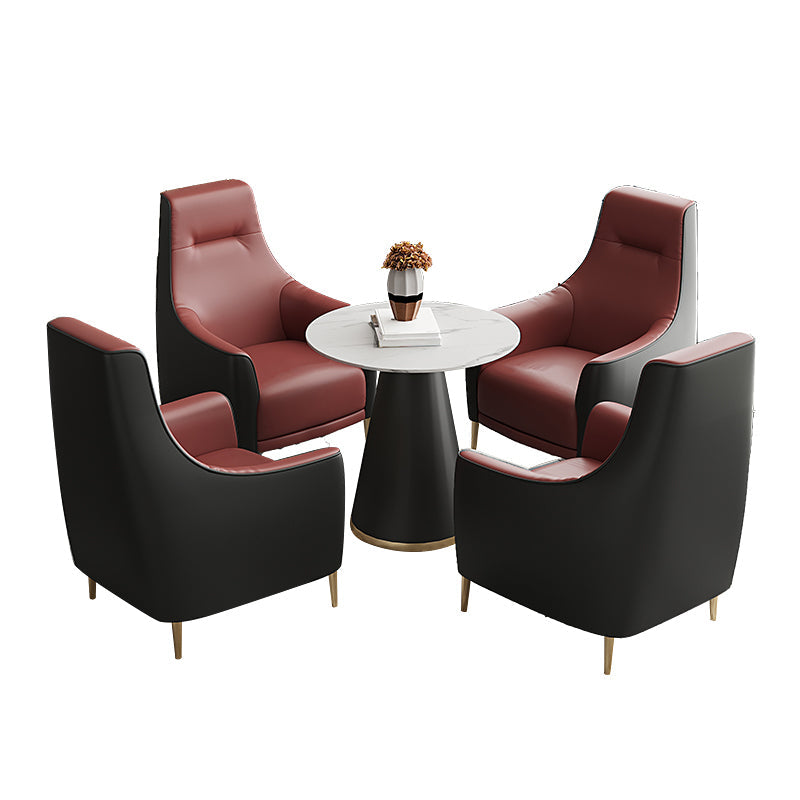 Glam Style Sintered Stone Dining Set Round 1/3/5 Pieces Dining Table Set for Home Use