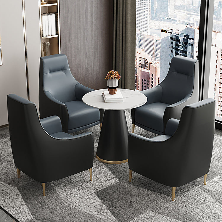 Glam Style Sintered Stone Dining Set Round 1/3/5 Pieces Dining Table Set for Home Use