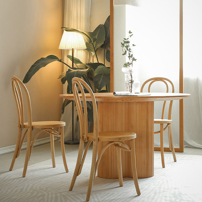 北欧1/3/4/5/7ピースダイニングセットダイニングルーム用の丸い木製ダイニングテーブル