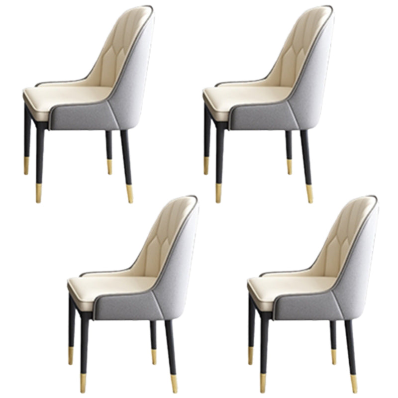 1/4/5/7 Pieces Rectangular Dining Set Luxurious Sintered Stone Top Dinette Table Set 4 Beige Chairs Clearhalo 'Dining Room Sets' 'Dining Tables & Seating' 'dining_room_set' 'furn' 'furn_dining_room_set' 'Furniture' 'Kitchen & Dining Furniture' 6122079