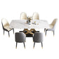 1/4/5/7 Pieces Rectangular Dining Set Luxurious Sintered Stone Top Dinette Table Set 7 Pieces: White Table, 6 Chairs Clearhalo 'Dining Room Sets' 'Dining Tables & Seating' 'dining_room_set' 'furn' 'furn_dining_room_set' 'Furniture' 'Kitchen & Dining Furniture' 6122081