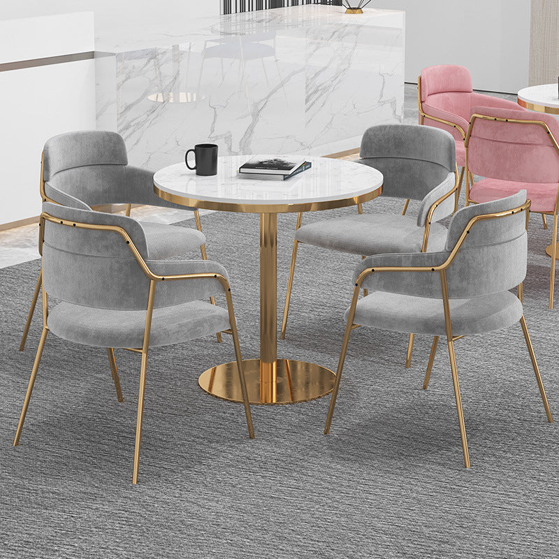 Modern 1/3/4/5 Pieces Dining Set Round Stone Table for Dining Room