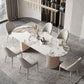 Contemporary Rectangle Table Set 1/4/5/6/7 Pieces Dining Set for Home Use 7 Pieces: Table, 6 Chairs Clearhalo 'Dining Room Sets' 'Dining Tables & Seating' 'dining_room_set' 'furn' 'furn_dining_room_set' 'Furniture' 'Kitchen & Dining Furniture' 6122177