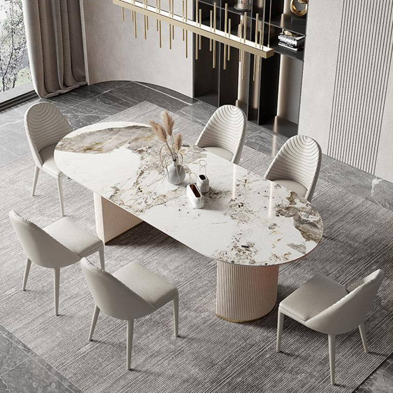 Contemporary Rectangle Table Set 1/4/5/6/7 Pieces Dining Set for Home Use 7 Pieces: Table, 6 Chairs Clearhalo 'Dining Room Sets' 'Dining Tables & Seating' 'dining_room_set' 'furn' 'furn_dining_room_set' 'Furniture' 'Kitchen & Dining Furniture' 6122177