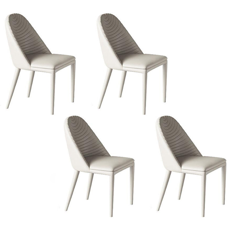 Contemporary Rectangle Table Set 1/4/5/6/7 Pieces Dining Set for Home Use 4 White Chairs Clearhalo 'Dining Room Sets' 'Dining Tables & Seating' 'dining_room_set' 'furn' 'furn_dining_room_set' 'Furniture' 'Kitchen & Dining Furniture' 6122178