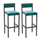 Indoor Glam Counter Stool Footrest Low Back Rectangle Upholstered Dining Stool