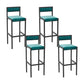 Indoor Glam Counter Stool Footrest Low Back Rectangle Upholstered Dining Stool