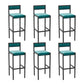 Indoor Glam Counter Stool Footrest Low Back Rectangle Upholstered Dining Stool