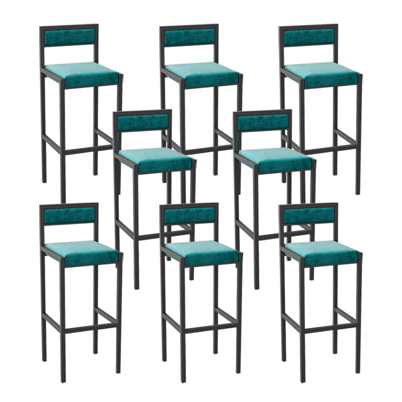 Indoor Glam Counter Stool Footrest Low Back Rectangle Upholstered Dining Stool