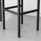 Indoor Glam Counter Stool Footrest Low Back Rectangle Upholstered Dining Stool