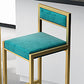 Indoor Glam Counter Stool Footrest Low Back Rectangle Upholstered Dining Stool