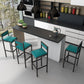 Indoor Glam Counter Stool Footrest Low Back Rectangle Upholstered Dining Stool