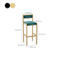 Indoor Glam Counter Stool Footrest Low Back Rectangle Upholstered Dining Stool