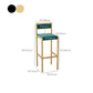 Indoor Glam Counter Stool Footrest Low Back Rectangle Upholstered Dining Stool