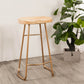 Modern Armless Backless Counter Stool Iron Bar Stool with Wooden Seat