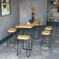 Modern Armless Backless Counter Stool Iron Bar Stool with Wooden Seat