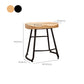 Modern Armless Backless Counter Stool Iron Bar Stool with Wooden Seat