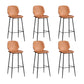 Bucket Footrest Counter Bar Stool Industrial PU Upholstery Low Back Indoor Counter Stool