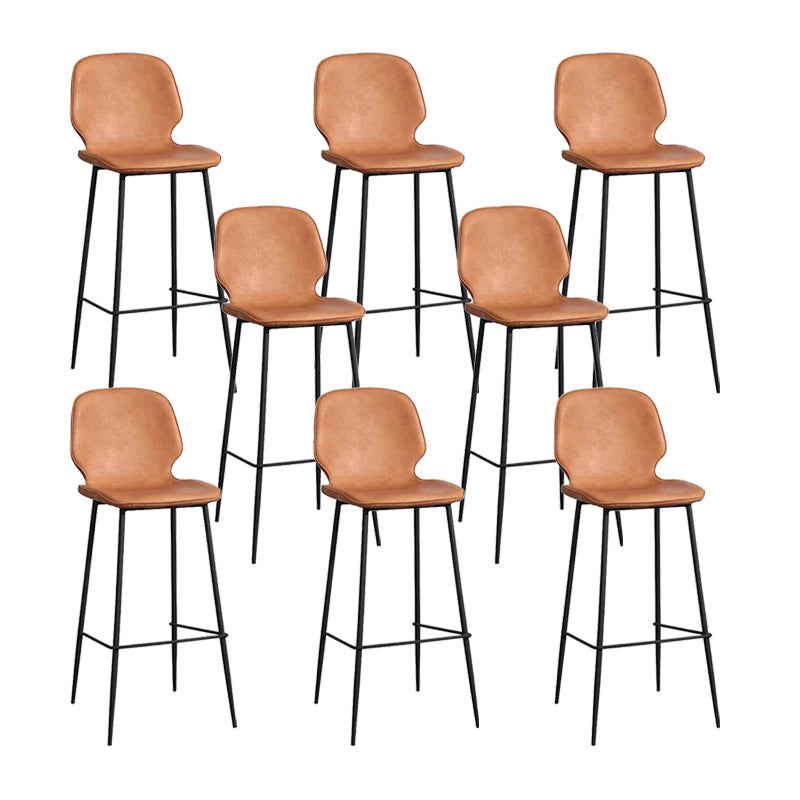 Bucket Footrest Counter Bar Stool Industrial PU Upholstery Low Back Indoor Counter Stool