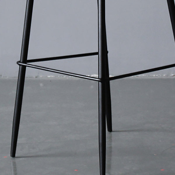 Bucket Footrest Counter Bar Stool Industrial PU Upholstery Low Back Indoor Counter Stool