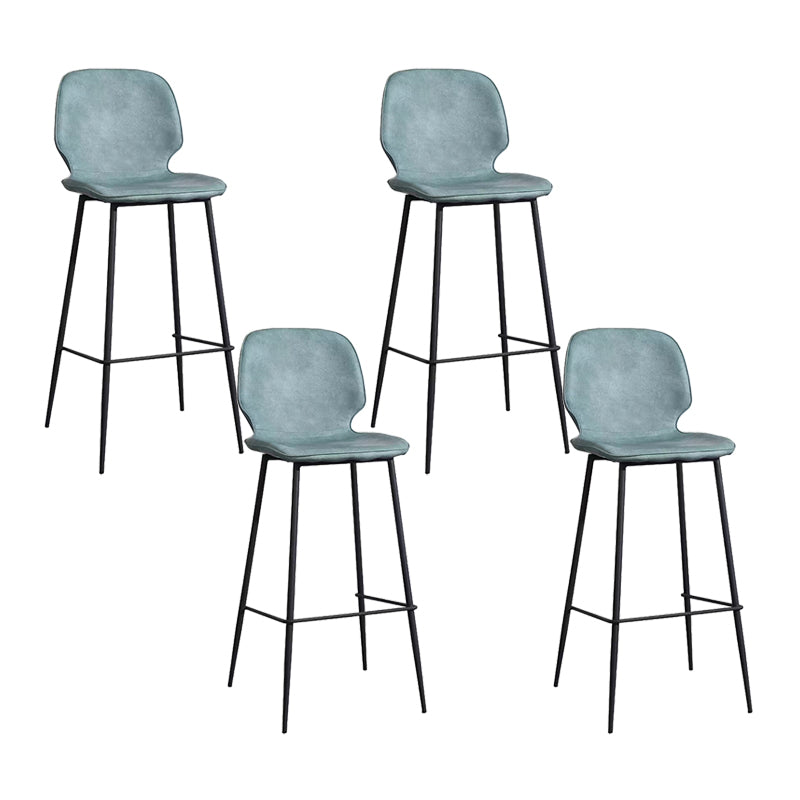 Bucket Footrest Counter Bar Stool Industrial PU Upholstery Low Back Indoor Counter Stool
