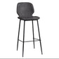 Bucket Footrest Counter Bar Stool Industrial PU Upholstery Low Back Indoor Counter Stool