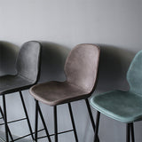 Bucket Footrest Counter Bar Stool Industrial PU Upholstery Low Back Indoor Counter Stool