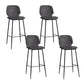 Bucket Footrest Counter Bar Stool Industrial PU Upholstery Low Back Indoor Counter Stool