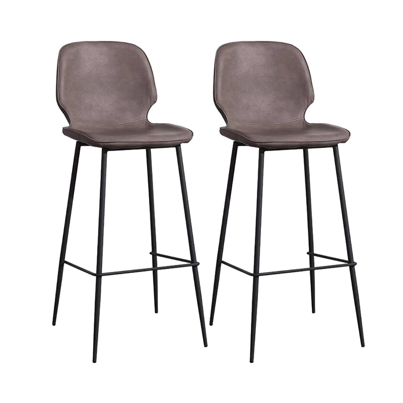 Bucket Footrest Counter Bar Stool Industrial PU Upholstery Low Back Indoor Counter Stool