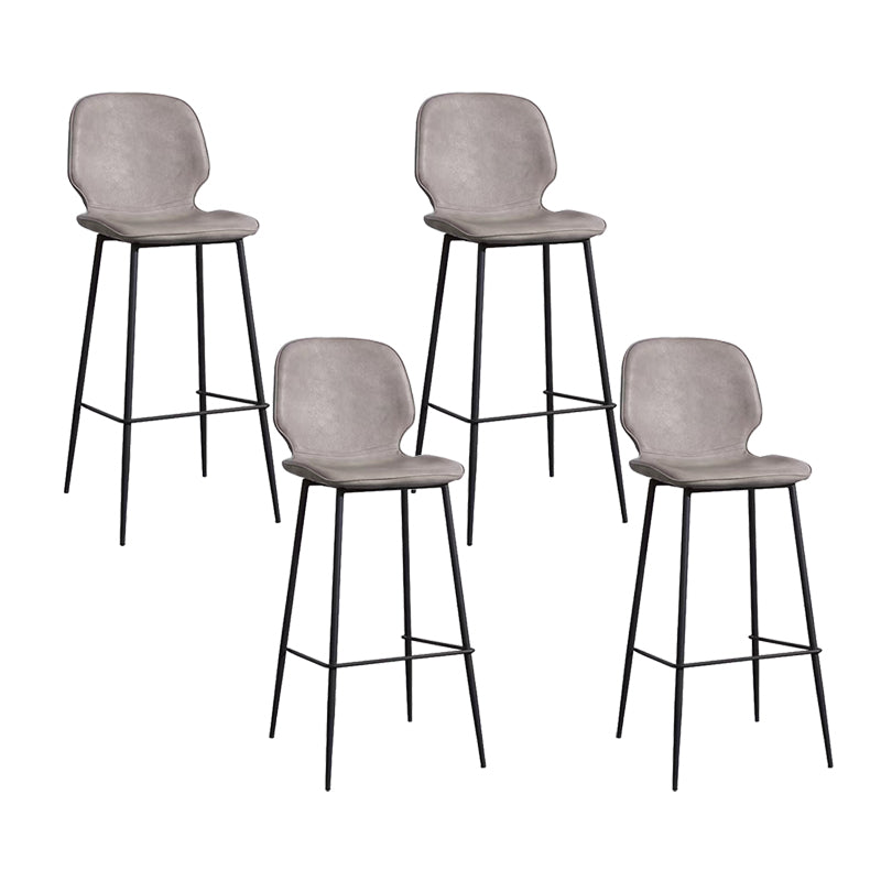 Bucket Footrest Counter Bar Stool Industrial PU Upholstery Low Back Indoor Counter Stool