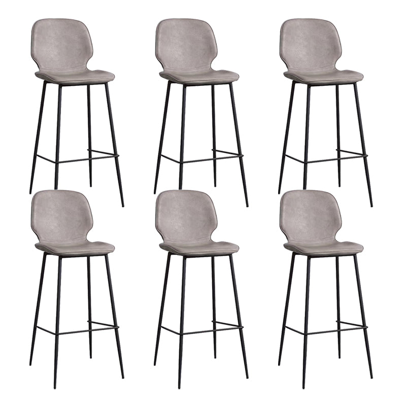 Bucket Footrest Counter Bar Stool Industrial PU Upholstery Low Back Indoor Counter Stool