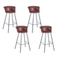 Indoor Leather Bar & Counter Stool Industrial Footrest Low Back Bucket Counter Chair Red 4 Piece Set Clearhalo 'Bar Furniture' 'Bar Stools' 'bar_stools' 'furn' 'furn_bar_stools' 'Furniture' 'Kitchen & Dining Furniture' 6122411