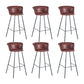 Indoor Leather Bar & Counter Stool Industrial Footrest Low Back Bucket Counter Chair Red 6 Piece Set Clearhalo 'Bar Furniture' 'Bar Stools' 'bar_stools' 'furn' 'furn_bar_stools' 'Furniture' 'Kitchen & Dining Furniture' 6122414